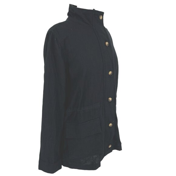 Market & Spruce Linen-Blend Utility Jacket Lightweight Black Size Small NWT - Picture 6 of 12